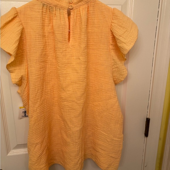 JOE'S JEANS Gauze Flutter Sleeve Top Apricot NEW - Picture 5 of 11